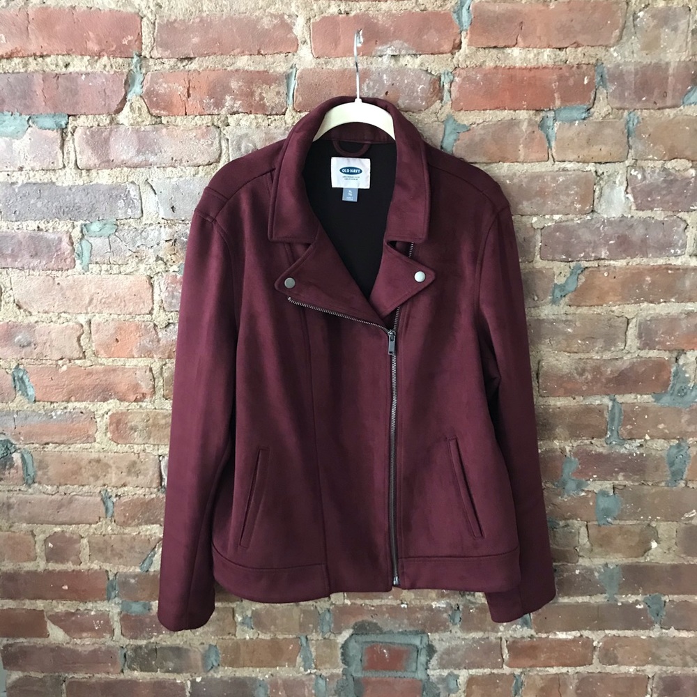 Faux Suede Moto Jacket from Old Navy - XL